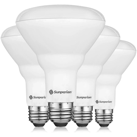 Sunperian BR30 LED Flood Light Bulbs 8.5W (65W Equivalent) 800LM Dimmable E26 Base 4-Pack SP34014-4PK